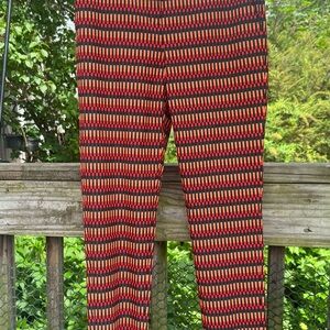 Halogen Pant Size 4 Petite Quinn Fit Orange, Red, Black Print Geometric